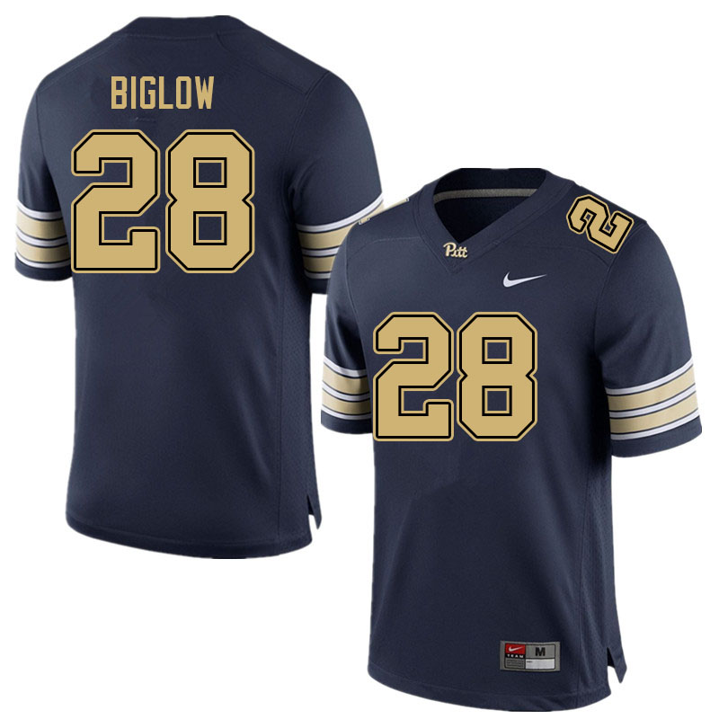 Men #28 Noah Biglow Pitt Panthers College Football Jerseys Sale-Navy